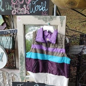 OP vintage GUC Colorful Striped Puffer Vest